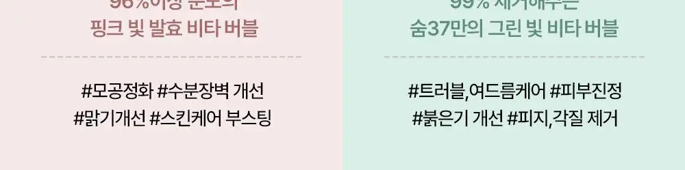 [모공딥톡스] 숨37 마이크로액티브 핑크비타민 버블톡스 마스크팩/그린비타민 버블톡스 팩클렌저 마스크 100ml 상세페이지 3